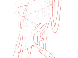 20 dxf file cnc Women Pin Up Hand Sketch Retro Cut Router Vinil plasma 2214 3D Model
