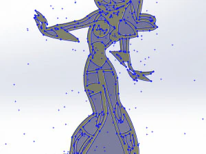 20 dxf file cnc Women Pin Up Hand Sketch Retro Cut Router Vinil plasma 2214 3D Model