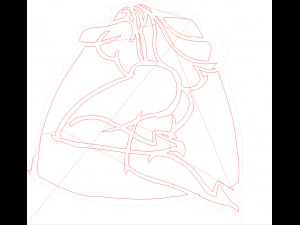 20 dxf file cnc Women Pin Up Hand Sketch Retro Cut Router Vinil plasma 2214 3D Model