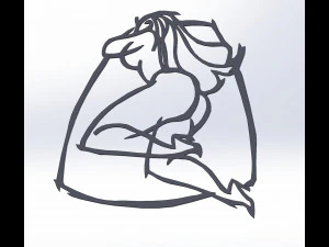 20 dxf file cnc Women Pin Up Hand Sketch Retro Cut Router Vinil plasma 2214 3D Model
