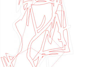 20 dxf file cnc Women Pin Up Hand Sketch Retro Cut Router Vinil plasma 2214 3D Model