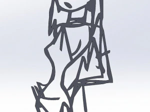 20 dxf file cnc Women Pin Up Hand Sketch Retro Cut Router Vinil plasma 2214 3D Model