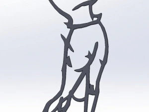 20 dxf file cnc Women Pin Up Hand Sketch Retro Cut Router Vinil plasma 2214 3D Model