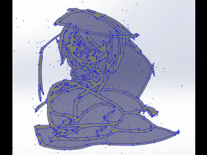 20 dxf file cnc Women Pin Up Hand Sketch Retro Cut Router Vinil plasma 2214 3D Model
