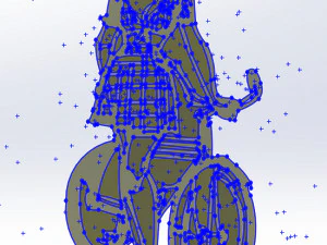 20 dxf file cnc Women Pin Up Hand Sketch Retro Cut Router Vinil plasma 2214 3D Model