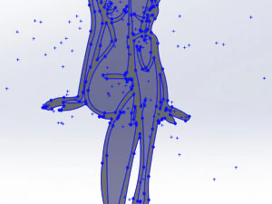 20 dxf file cnc Women Pin Up Hand Sketch Retro Cut Router Vinil plasma 2214 3D Model