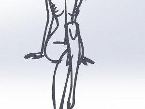 20 dxf file cnc Women Pin Up Hand Sketch Retro Cut Router Vinil plasma 2214 Modello 3D