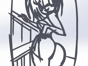 20 dxf ファイル cnc 女性ピンアップハンドスケッチレトロカットルータービニールプラズマ Nr2217 3Dモデル