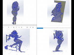 20 dxf file cnc Women Pin Up Hand Sketch Retro Cut Router Vinil plasma Nr2217 3Dモデル