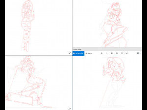 20 dxf file cnc Women Pin Up Hand Sketch Retro Cut Router Vinil plasma Nr2217 3Dモデル