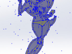 20 dxf file cnc Women Pin Up Hand Sketch Retro Cut Router Vinil plasma Nr2217 3Dモデル