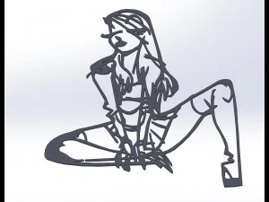 20 arquivo dxf cnc feminino pin up m&atilde;o esbo&ccedil;o retro corte roteador vinil plasma nr2217 Modelo 3D