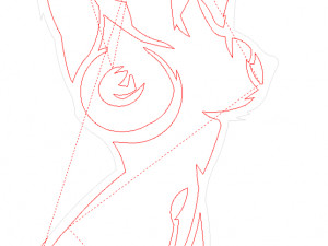20 dxf file cnc Women Pin Up Hand Sketch Retro Cut Router Vinil plasma Nr2217 3Dモデル