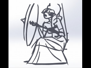 20 dxf file cnc Women Pin Up Hand Sketch Retro Cut Router Vinil plasma Nr2217 3Dモデル