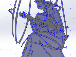 20 dxf file cnc Women Pin Up Hand Sketch Retro Cut Router Vinil plasma Nr2217 3Dモデル