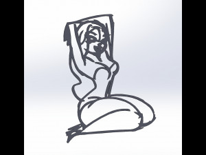 20 dxf file cnc Women Pin Up Hand Sketch Retro Cut Router Vinil plasma Nr2217 3Dモデル