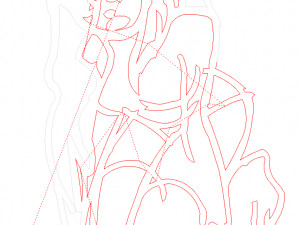 20 dxf file cnc Women Pin Up Hand Sketch Retro Cut Router Vinil plasma Nr2217 3Dモデル