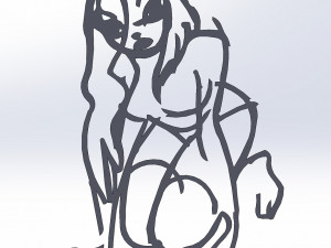 20 dxf file cnc Women Pin Up Hand Sketch Retro Cut Router Vinil plasma Nr2217 3Dモデル