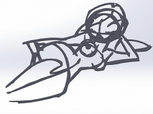 20 dxf file cnc Women Pin Up Hand Sketch Retro Cut Router Vinil plasma Nr2217 3Dモデル