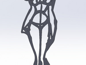 20 dxf file cnc Women Pin Up Hand Sketch Retro Cut Router Vinil plasma Nr2217 3Dモデル