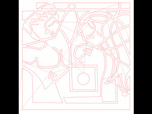 10 DXF File CNC Industrial Laser Abstract Woman POP Art Nr1 Router Nr2223 Model 3D