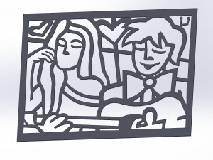10 DXF File CNC Industrial Laser Abstract Woman POP Art Nr1 Router Nr2223 Model 3D