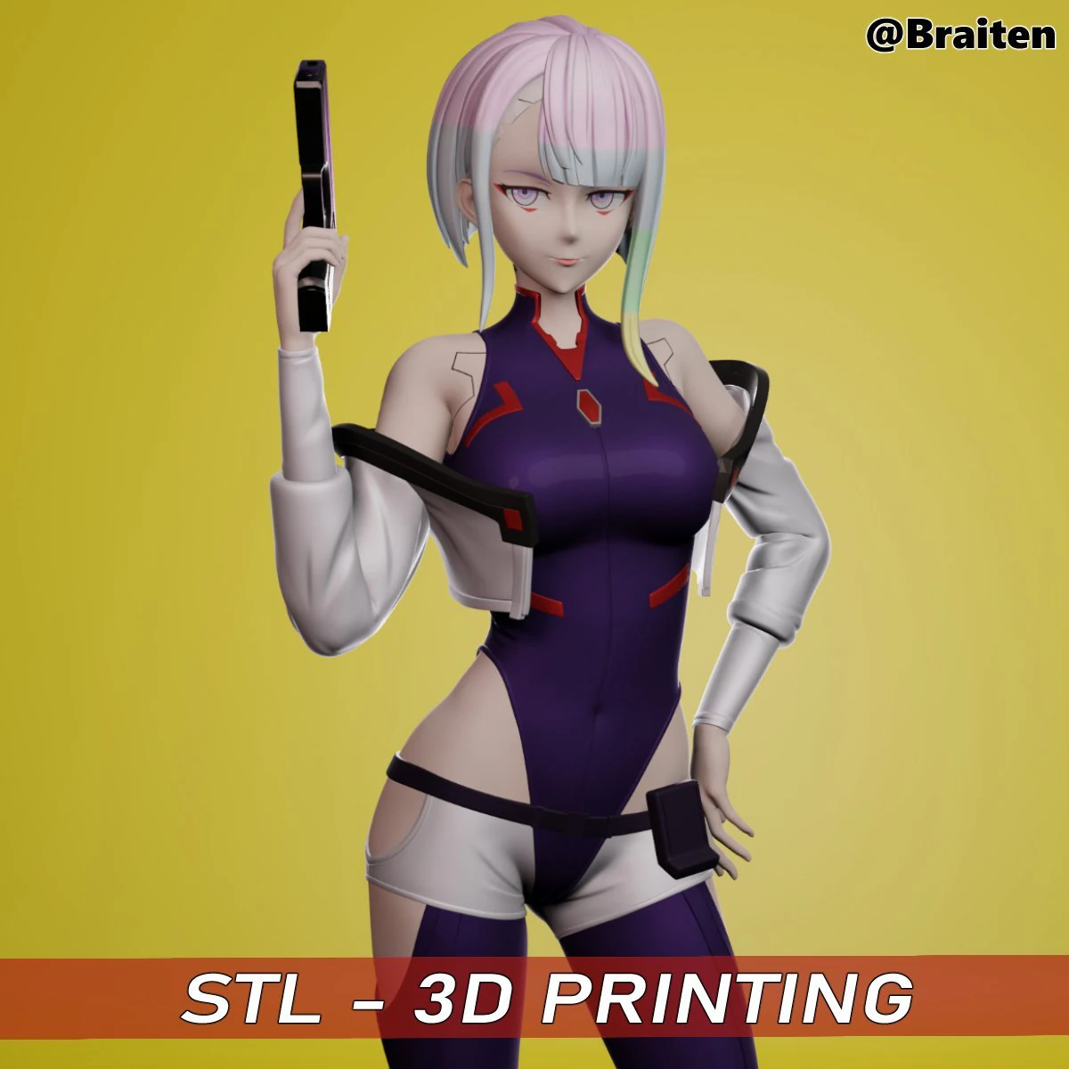 Lucy - Cyberpunk 3D Print Model .c4d .max .obj .3ds .fbx .stl .blend 