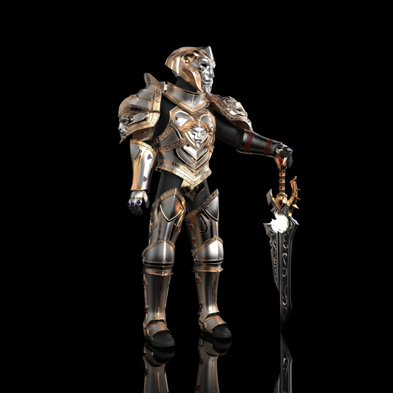 Anduin Wrynn Full Armour 3D Model .c4d .max .obj .3ds .fbx .stl .blend 