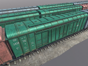Freight Car11-217 and LODs FBX Modèle 3D
