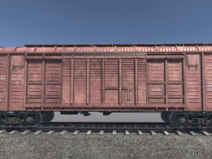 Freight Car11-217 and LODs FBX Modèle 3D