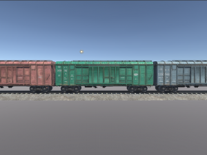 Freight Car11-217 and LODs FBX Modèle 3D