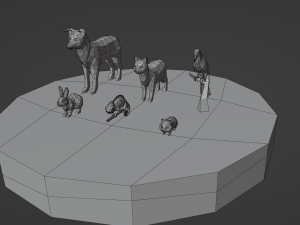 Lowpoly stylized Pet animals 3D Model