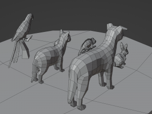 Lowpoly stylized Pet animals 3D Model