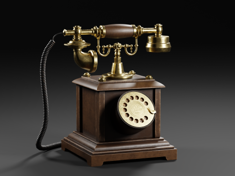 Vintage Rotary Telephone 3D Model