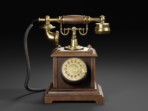 Vintage Rotary Telephone 3D Model