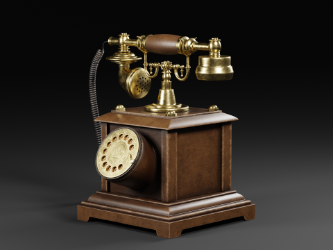 Vintage Rotary Telephone 3D Model