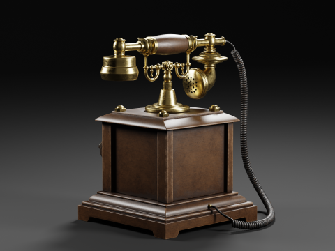 Vintage Rotary Telephone 3D Model