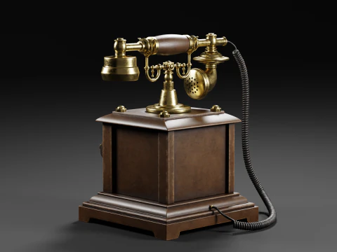 Vintage Rotary Telephone 3D Model