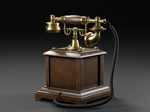 Vintage Rotary Telephone 3D Model