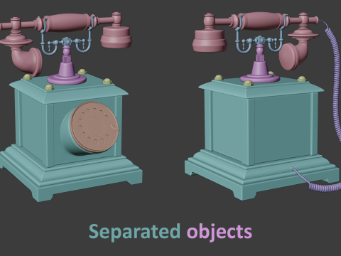 Vintage Rotary Telephone 3D Model