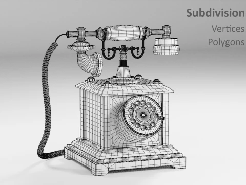 Vintage Rotary Telephone 3D Model