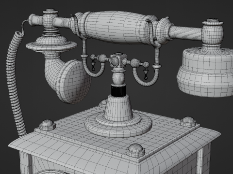 Vintage Rotary Telephone 3D Model