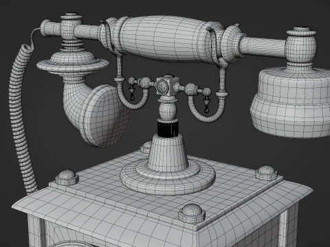 Vintage Rotary Telephone 3D Model