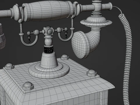Vintage Rotary Telephone 3D Model