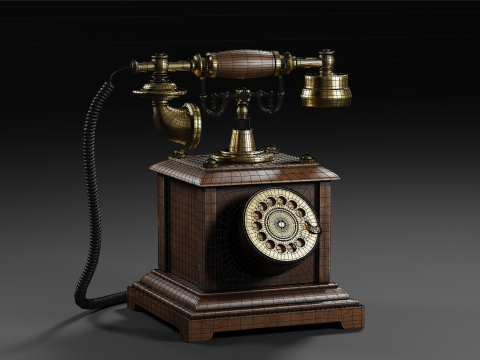 Vintage Rotary Telephone 3D Model