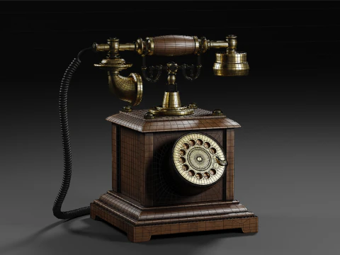 Vintage Rotary Telephone 3D Model