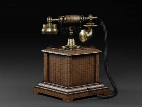 Vintage Rotary Telephone 3D Model