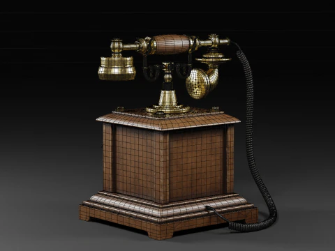 Vintage Rotary Telephone 3D Model