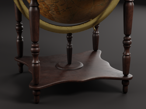 Vintage Floor Globe 3D-Modell