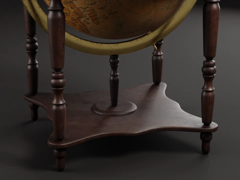 Vintage Floor Globe 3D Model